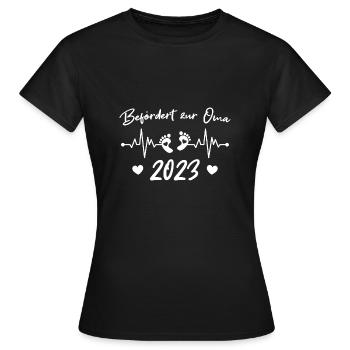 Werdende Oma 2023 Schwangerschaftsverkündung - Frauen T-Shirt - Schwarz - Vorne - AI Model Female 172 dark (172cm)