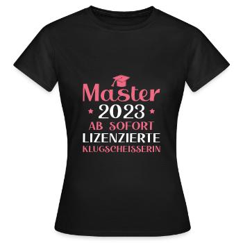 Master 2023 Studentin Bestandene Masterprüfung - Frauen T-Shirt - Schwarz - Vorne - AI Model Female 172 dark (172cm)