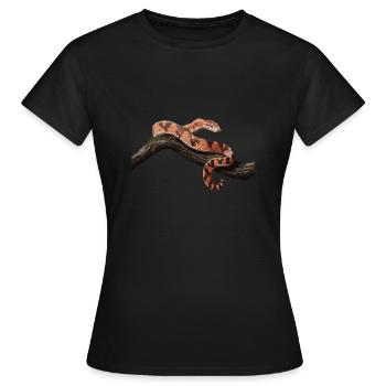 Couleuvre des maïs couleuvre vipère terrarium - T-shirt Femme - noir - Devant - AI Model Female 172 dark (172cm)