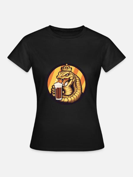 Schlange Kobra Bier - Frauen T-Shirt - Schwarz