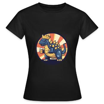 Dinosaurier stegosaurus Bier - Frauen T-Shirt - Schwarz - Vorne - AI Model Female 172 dark (172cm)
