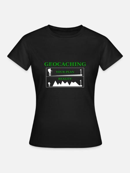 Geocaching - Frauen T-Shirt - Schwarz