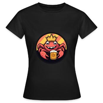 Crabe Crabe Bière - T-shirt Femme - noir - Devant - AI Model Female 172 dark (172cm)