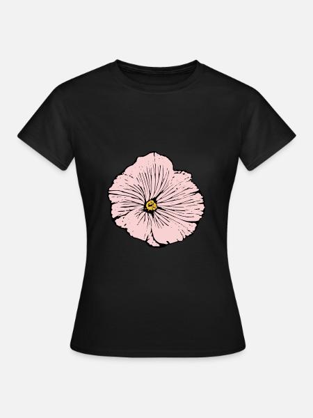 Blume rosa pinke Blume Blumen pink rosa Blumen - Frauen T-Shirt - Schwarz