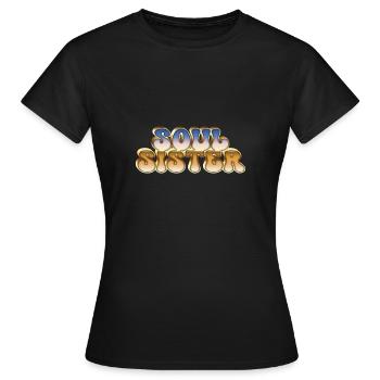 Âme Soeur Rétro - T-shirt Femme - noir - Devant - AI Model Female 172 dark (172cm)