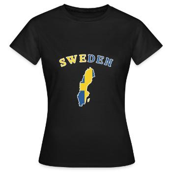 Sweden Map - Women's T-Shirt - black - Front - AI Model Female 172 dark (172cm)