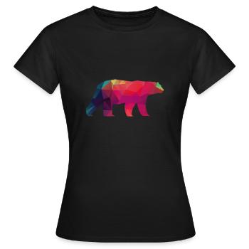 Eisbär Bunt Bär Polygon Antarktis Eisberg Eis Tier - Frauen T-Shirt - Schwarz - Vorne - AI Model Female 172 dark (172cm)
