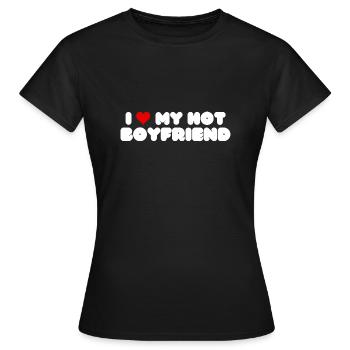 J’aime mon cadeau de couple coeur chaud - T-shirt Femme - noir - Devant - AI Model Female 172 dark (172cm)