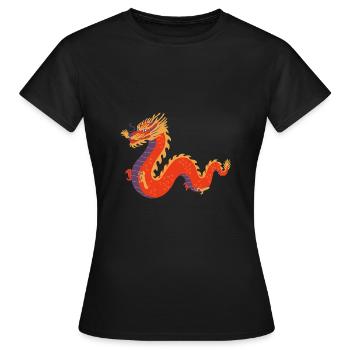 Drache Asiatisch - Frauen T-Shirt - Schwarz - Vorne - AI Model Female 172 dark (172cm)