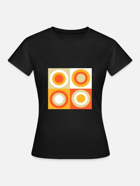 70er Jahre Muster Retro Hippie Flowers Power - Frauen T-Shirt - Schwarz