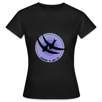 Mauersegler Vögel Schwalben DESIGNED TO JUST FLY - Frauen T-Shirt - Schwarz - Vorne - AI Model Female 172 dark (172cm)