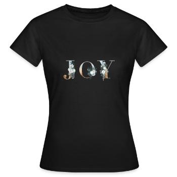 JOIE! Lettre de fleur personnalisable - T-shirt Femme - noir - Devant - AI Model Female 172 dark (172cm)