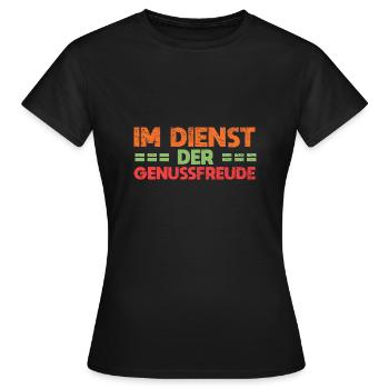 Im Dienst Der Genussfreude - Frauen T-Shirt - Schwarz - Vorne - AI Model Female 172 dark (172cm)