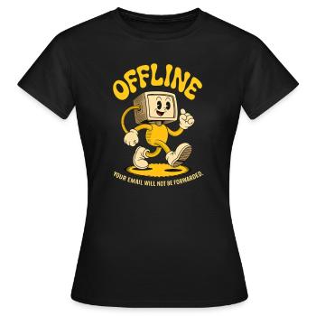 Bureau hors ligne PC Emails Ordinateur - T-shirt Femme - noir - Devant - AI Model Female 172 dark (172cm)