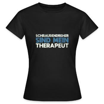 Schraubendreher Sind Mein Therapeut - Frauen T-Shirt - Schwarz - Vorne - AI Model Female 172 dark (172cm)