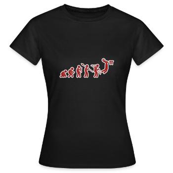Evolution Basketball Red White Grunge - Frauen T-Shirt - Schwarz - Vorne - AI Model Female 172 dark (172cm)