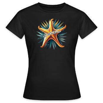 Küstendeern Seestern mit Schriftzug - Frauen T-Shirt - Schwarz - Vorne - AI Model Female 172 dark (172cm)