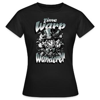 Vagabond de distorsion temporelle - T-shirt Femme - noir - Devant - AI Model Female 172 dark (172cm)