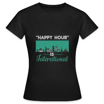 Happy Hour est international - T-shirt Femme - noir - Devant - AI Model Female 172 dark (172cm)
