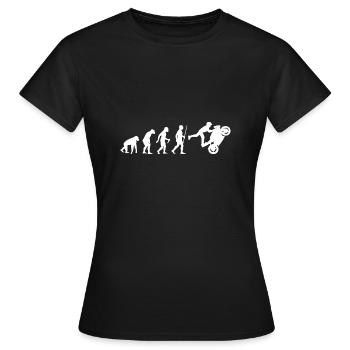 Rennmotorrad Fahren Evolution Idee 005-080 - Frauen T-Shirt - Schwarz - Vorne - AI Model Female 172 dark (172cm)