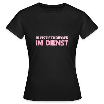 Bleistiftkrieger Im Dienst - Frauen T-Shirt - Schwarz - Vorne - AI Model Female 172 dark (172cm)