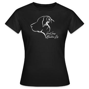 GRAND CHIEN DE MONTAGNE SUISSE Profil Chiens Chien - T-shirt Femme - noir - Devant - AI Model Female 172 dark (172cm)