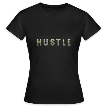 Hustle Dollar Bill Texture Motivation Inspiration - T-shirt Femme - noir - Devant - AI Model Female 172 dark (172cm)