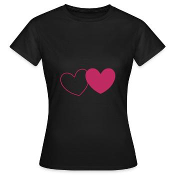 Saint-Valentin, Saint-Valentin, Saint-Valentin - T-shirt Femme - noir - Devant - AI Model Female 172 dark (172cm)