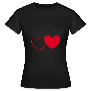 rotes Herz rot Herzen rot Herz Geschenk Muttertag - Frauen T-Shirt - Schwarz - Vorne - AI Model Female 172 dark (172cm)