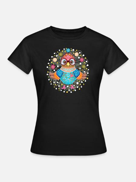 Jonglier-Eule - Frauen T-Shirt - Schwarz