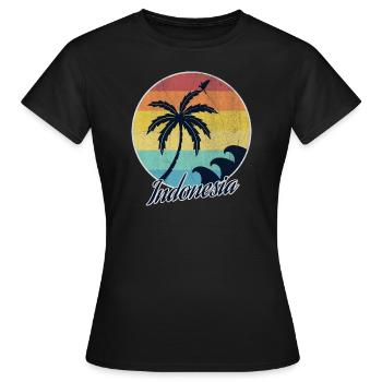 Indonesien - Frauen T-Shirt - Schwarz - Vorne - AI Model Female 172 dark (172cm)
