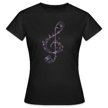 Musiknote - Frauen T-Shirt - Schwarz - Vorne - AI Model Female 172 dark (172cm)