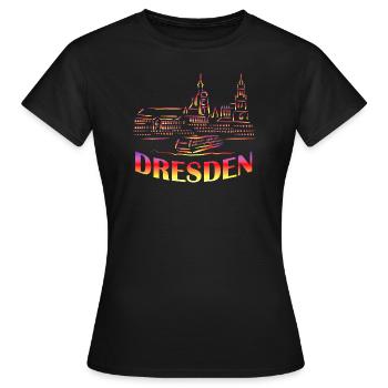 Cadeau de Dresde Ville de Dresde Dresde - T-shirt Femme - noir - Devant - AI Model Female 172 dark (172cm)