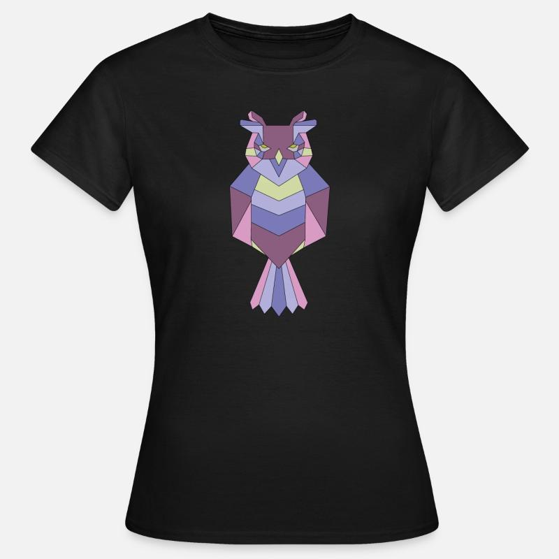 Colored geometric owl - Women's T-Shirt - black