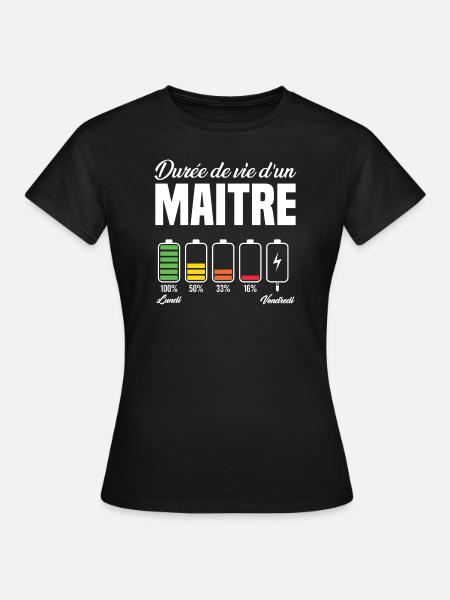 Maitre D'école Pour Fin D'année Scolaire - T-shirt Femme - noir
