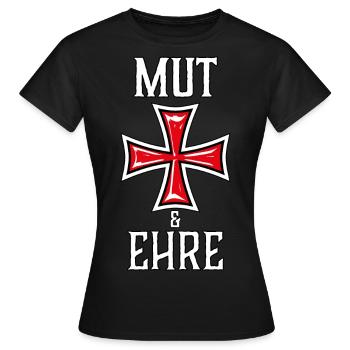 29 Mut und Ehre Templer Kreuz Ritter - Frauen T-Shirt - Schwarz - Vorne - AI Model Female 172 dark (172cm)
