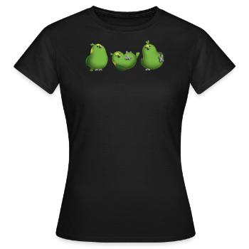 3 mignons perroquets amazoniens à nuque jaune, look argile - T-shirt Femme - noir - Devant - AI Model Female 172 dark (172cm)
