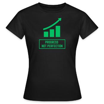 Progress Not Perfection - Women's T-Shirt - black - Front - AI Model Female 172 dark (172cm)