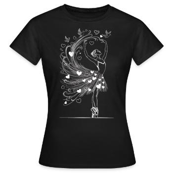 Ballerine - Danse des Cœurs - T-shirt Femme - noir - Devant - AI Model Female 172 dark (172cm)