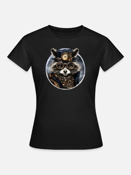 Raton laveur steampunk - T-shirt Femme - noir