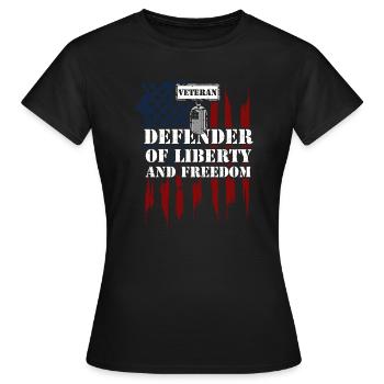 Veteran Defender Of Liberty And... - Women's T-Shirt - black - Front - AI Model Female 172 dark (172cm)