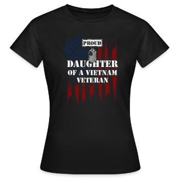 Proud Daughter Of A Vietnam Veteran - Women's T-Shirt - black - Front - AI Model Female 172 dark (172cm)