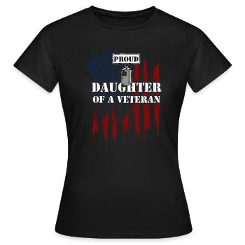 Proud Daughter Of A Veteran - Women's T-Shirt - black - Front - AI Model Female 172 dark (172cm)