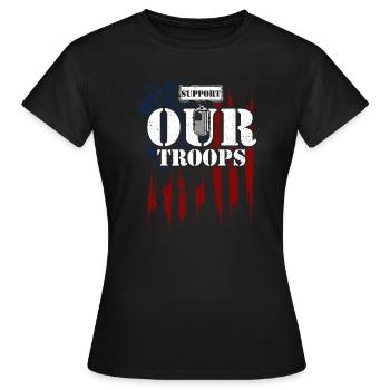 Appuyons nos troupes - Vétéran - T-shirt Femme - noir - Devant - AI Model Female 172 dark (172cm)