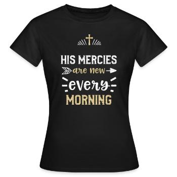 Ses miséricordes sont nouvelles chaque matin - T-shirt Femme - noir - Devant - AI Model Female 172 dark (172cm)