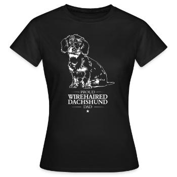 Wirehaired Dachshund Dad Rauhaardackel Wilsigns - Frauen T-Shirt - Schwarz - Vorne - AI Model Female 172 dark (172cm)