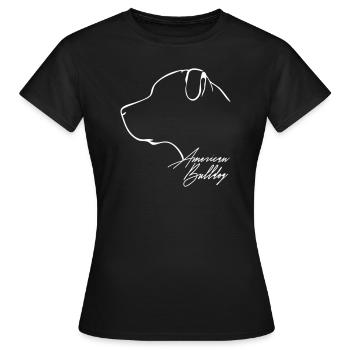 AMERICAN BULLDOG Profile WILSIGNS - Women's T-Shirt - black - Front - AI Model Female 172 dark (172cm)