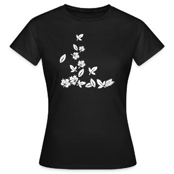 Blätter - Frauen T-Shirt - Schwarz - Vorne - AI Model Female 172 dark (172cm)