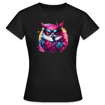 Hibou de la connaissance - T-shirt Femme - noir - Devant - AI Model Female 172 dark (172cm)
