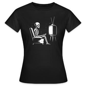 Skelett Fernsehen Design - Frauen T-Shirt - Schwarz - Vorne - AI Model Female 172 dark (172cm)
